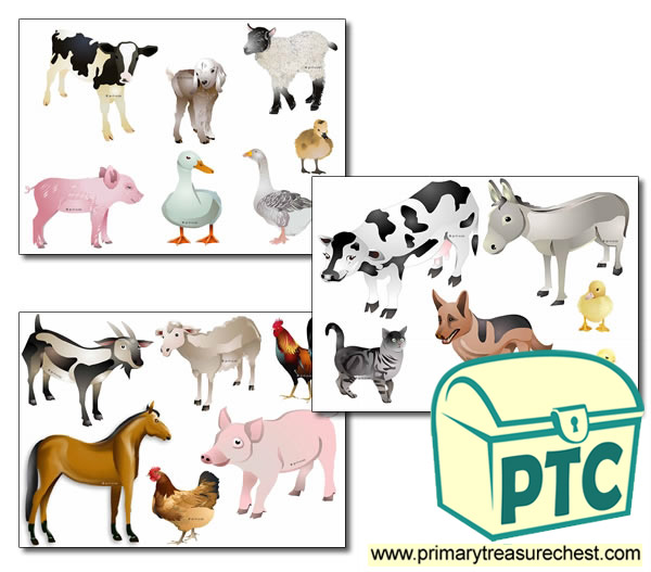 Farm Animals Storyboard / Cut & Stick Images