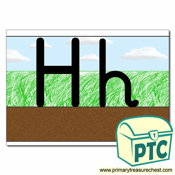 Letter 'Hh' Ground-Grass-Sky Letter Formation Sheet