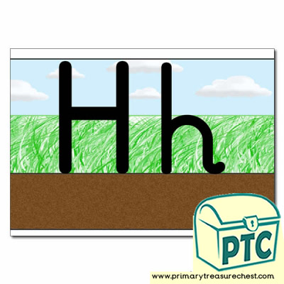 Letter 'Hh' Ground-Grass-Sky Letter Formation Sheet