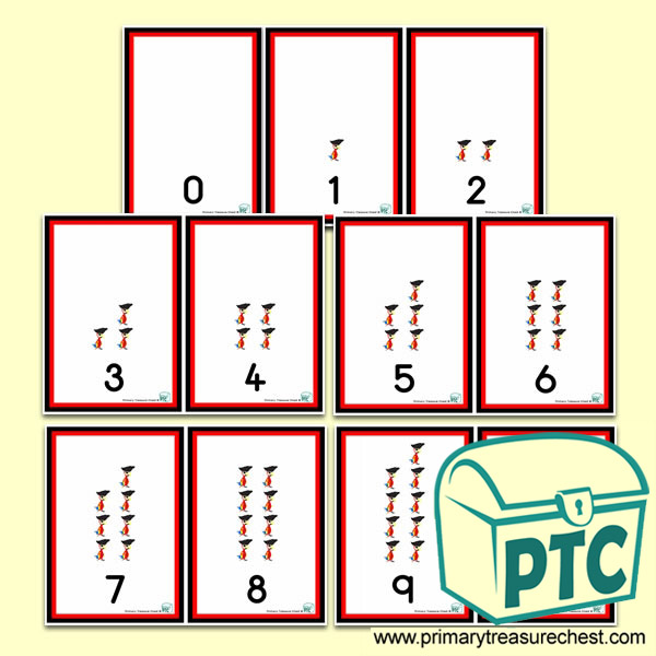 Pirate Parrot 0 to 10 Number Shapes Number Line