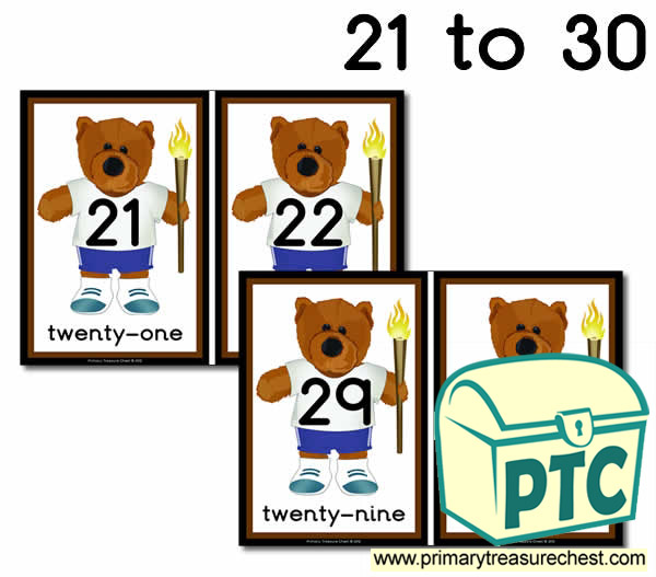 Brown Bear at the Olympics Number Line 21-30