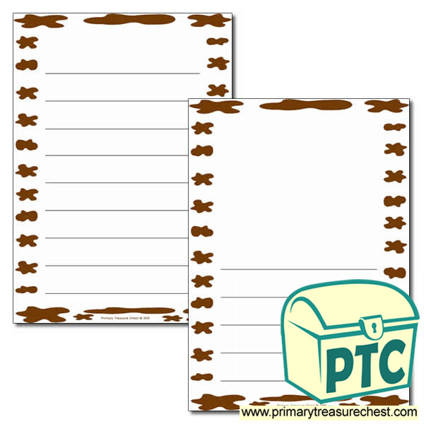 Muddy Puddles Page Border/Writing Frame (wide lines)