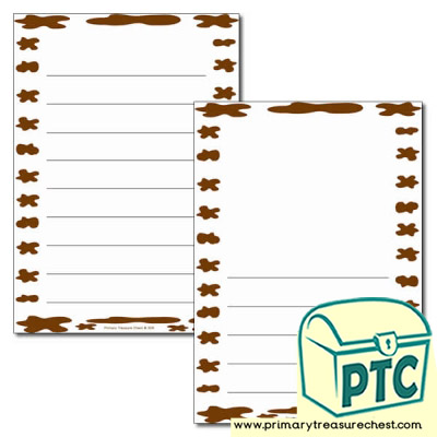 Muddy Puddles Page Border/Writing Frame (wide lines)