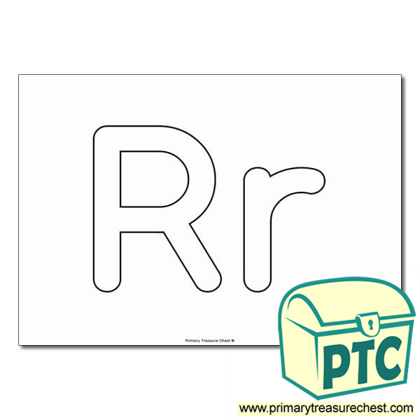  'Rr' Upper and Lowercase Bubble Letters A4 Poster - No Images.