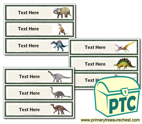 Various Dinosaur Themed Pupil Drawer Labels (Large)