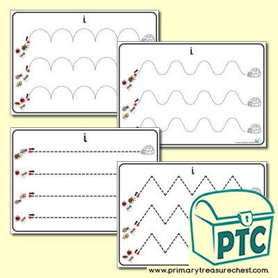 'Ii Themed Pre-Writing Patterns Activity Sheets
