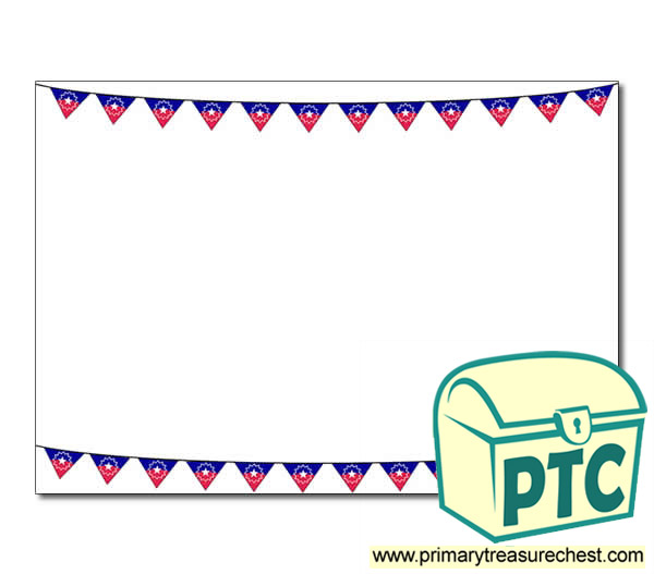 Juneteenth Bunting Landscape Page Border/Writing Frame (no lines)