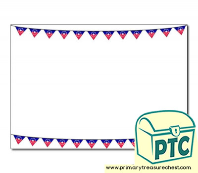 Juneteenth Bunting Landscape Page Border/Writing Frame (no lines)