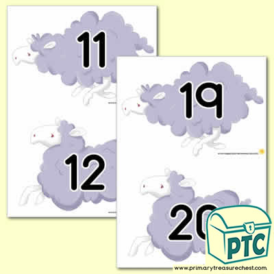 Sheep Number Line 11-20 (no border) - Serenity the Sweet Dreams Fairy Resources