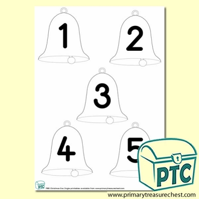 Numbers 1 to 5 Bells Themed Activity Sheet
