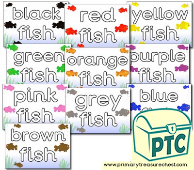Fish Themed HF Colour Words-Literacy Playdough Mats 