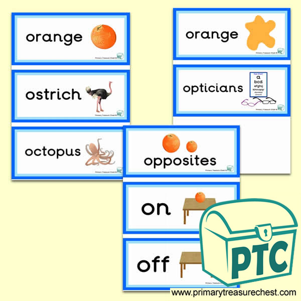 Letter 'o'  Themed Flashcards