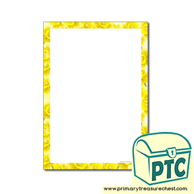 Daffodil Themed Page Border - No Lines