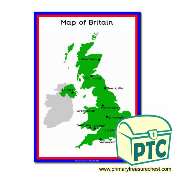 A4 Great Britain Map