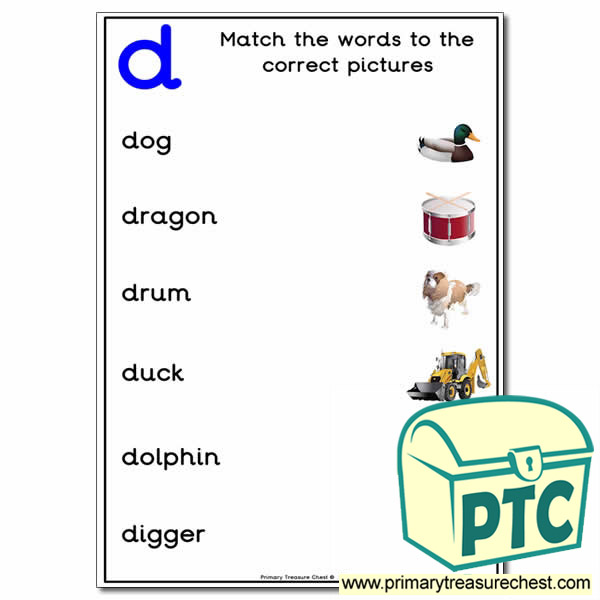Match the 'd' Themed Words to the Pictures