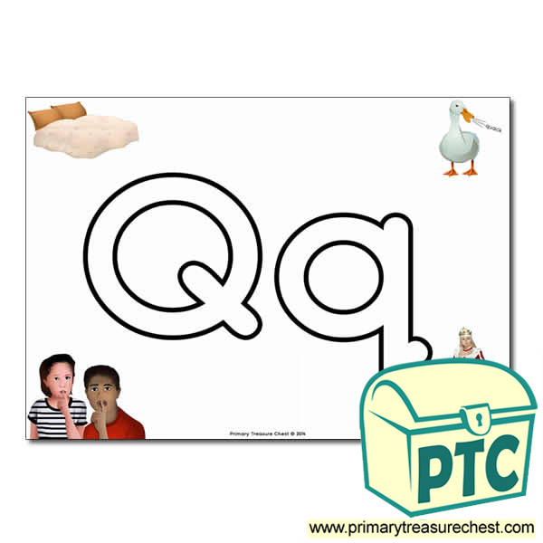  'Qq' Upper and Lowercase Bubble Letters A4 Poster, containing high quality, realistic images
