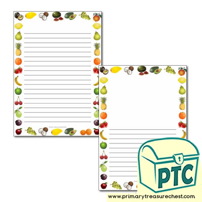 Fruit Themed Page Border/Writing Frame (narrow lines)