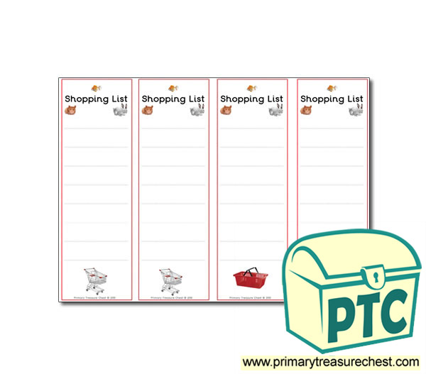 Role Play Pet Shop Shopping Lists