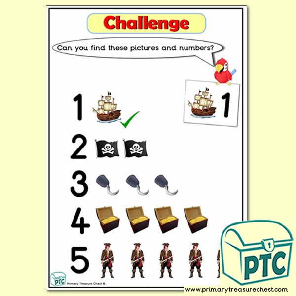 Pirate Themed Tuff Tray Number Challenge