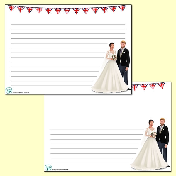 Harry and Meghan Landscape Page Border - narrow lines