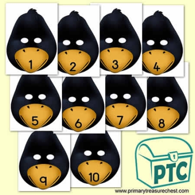 Penguin Role Play Masks Numbered 1-10