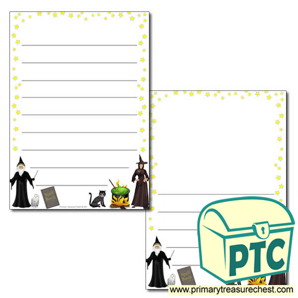 Magic Themed Page Border/Writing Frame (wide lines)