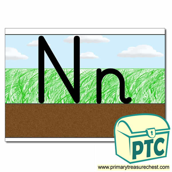 Letter 'Nn' Ground-Grass-Sky Letter Formation Sheet