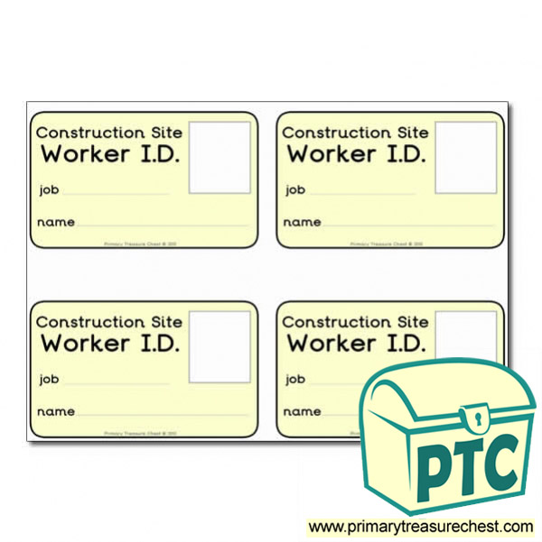 Role Play Construction Site ID Badges