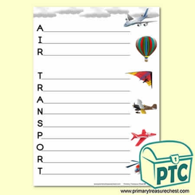 'Air Transport' Acrostic Poem Sheet