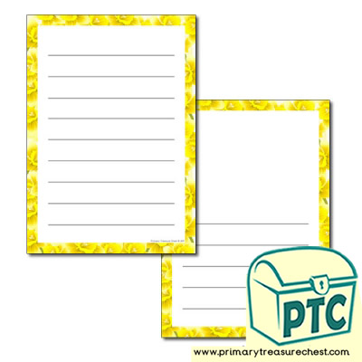 Daffodil Themed Page Border - Wide Lines