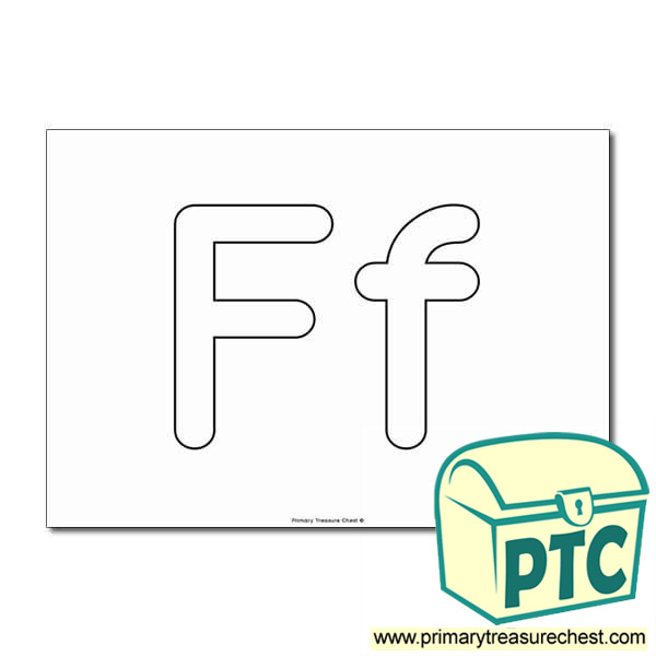  'Ff' Upper and Lowercase Bubble Letters A4 Poster - No Images.