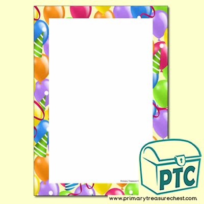 Balloon Themed Writing Frames (No Lines) 