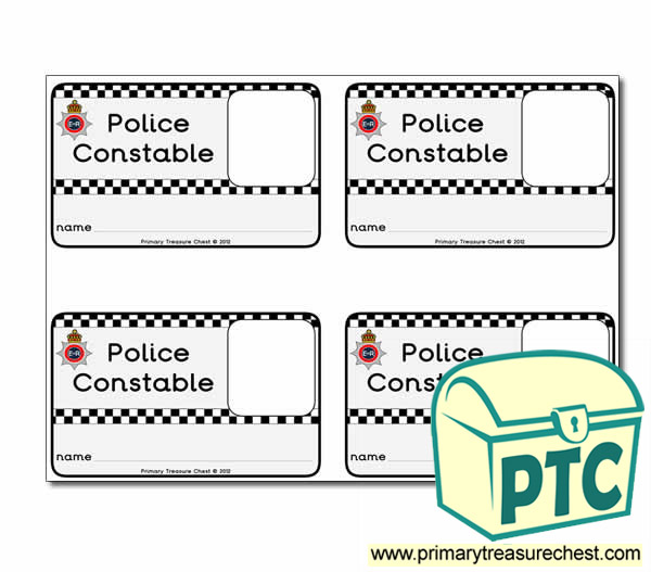 Role Play Police Constable ID Badges