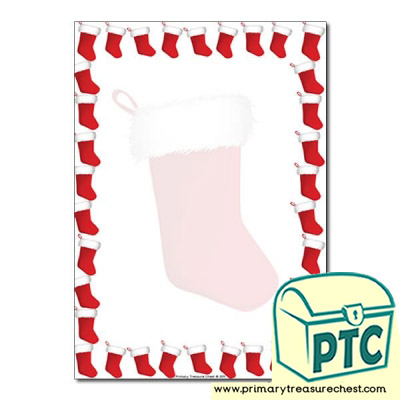Christmas stocking Page Border / Writing Frame (no lines)