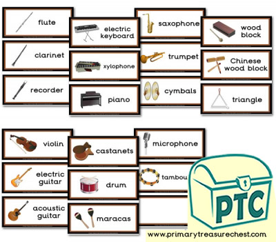Musical Instruments Themed Flashcards