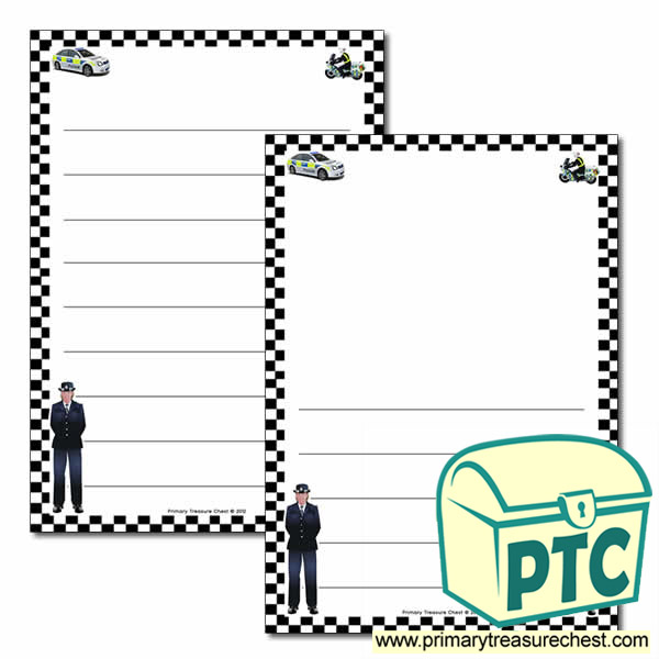Police Themed Page Border/Writing Frame (wide lines)