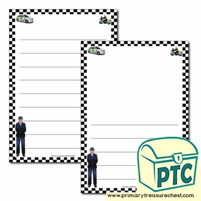 Police Themed Page Border/Writing Frame (wide lines)