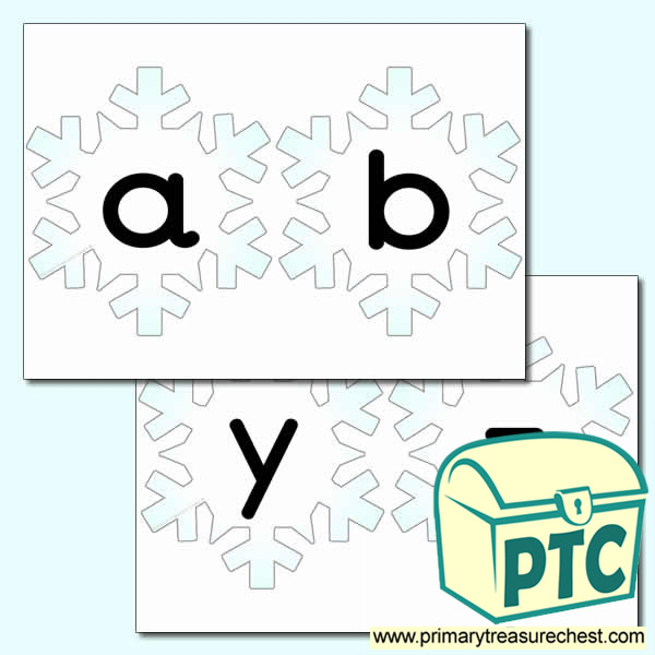 Snowflake Themed Lowercase Alphabet Cards