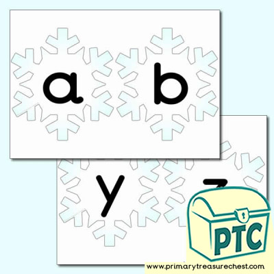 Snowflake Themed Lowercase Alphabet Cards