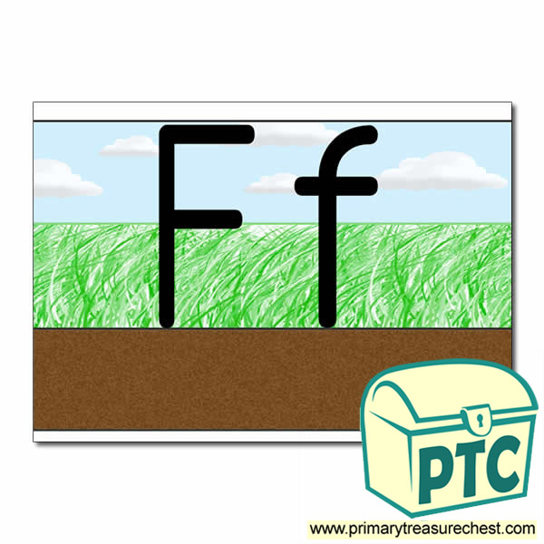 Letter 'Ff' Ground-Grass-Sky Letter Formation Sheet