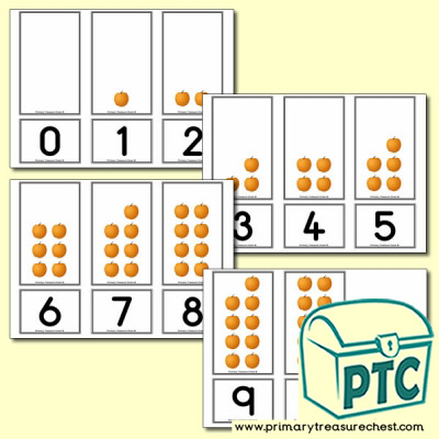 Pumpkin Number Shapes Matching Cards 0 to 10