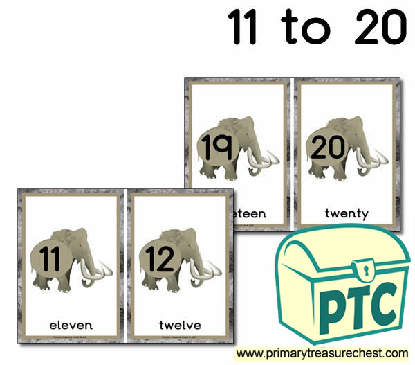 Mammoth Number Line 11 to 20
