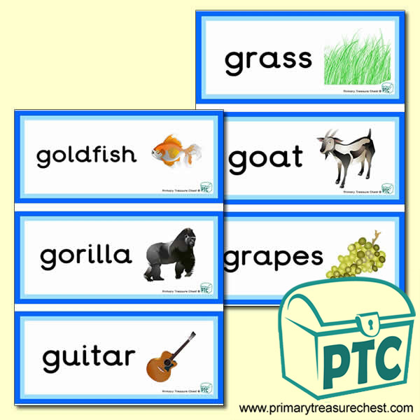 Letter 'g'  Themed Flashcards