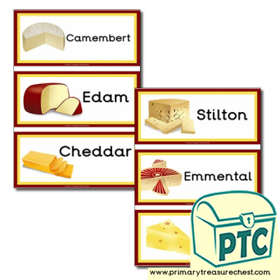 Cheese Themed Flashcards
