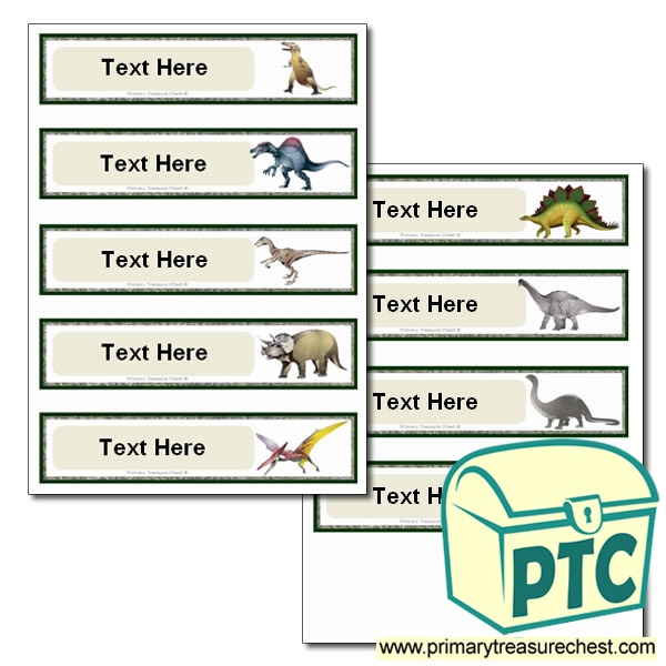 Various Dinosaur Themed Pupil Drawer Labels (Small)
