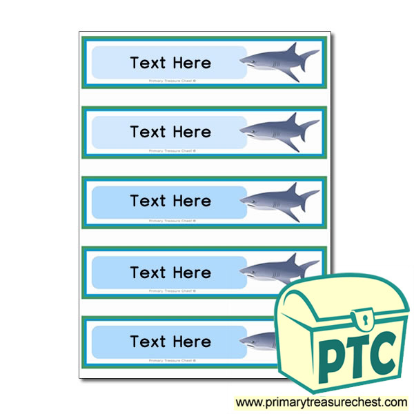 Sea Life Shark Themed Pupil Drawer Labels (Small)