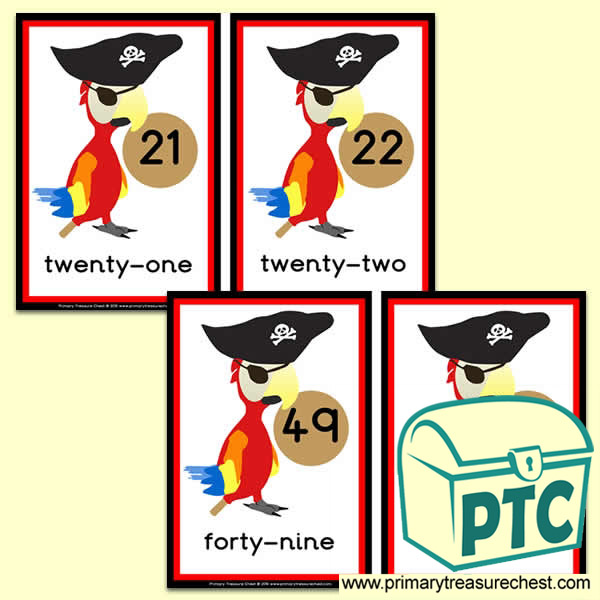 Pirate parrot  Number Line 21 to 50