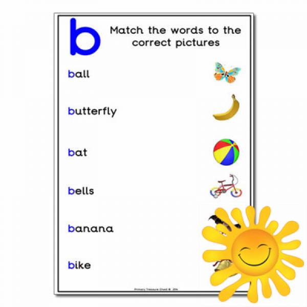 Match the words starting with b