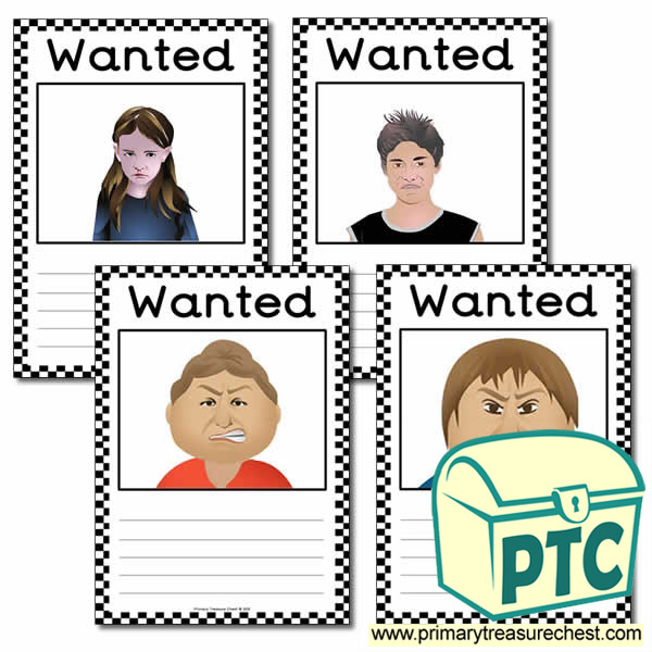 Role Play US Police Blank Wanted Poster