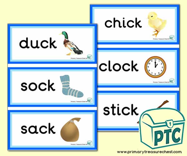 Letter 'ck' Themed Flashcards